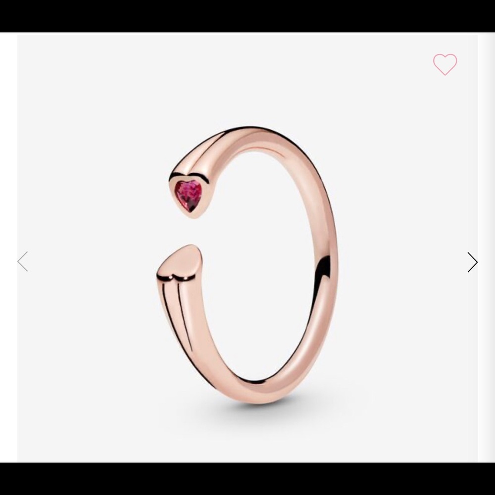 Pandora Polished & Sparkling Hearts Open Ring